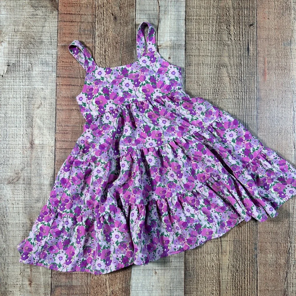 Social Standard Sanctuary Purple Floral Tiered Ruffle Sundress Toddler Size 3T